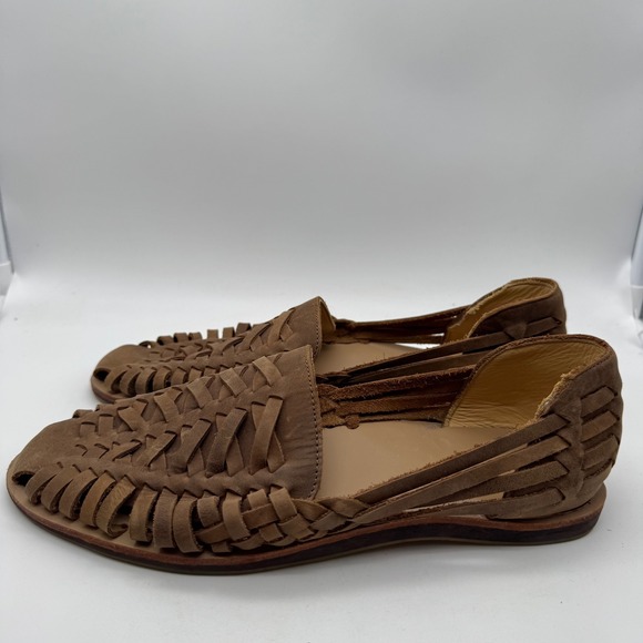 Nisolo Mens Leather Woven Huarache Open Toe Sandals Flats Shoes Size 9.5 - Picture 3 of 7